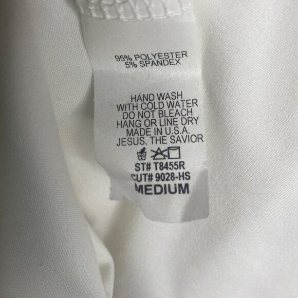 NWT $34 Reborn J Button Down Top Womens Size M White Long-Sleeve Stretch Casual - Picture 5 of 8